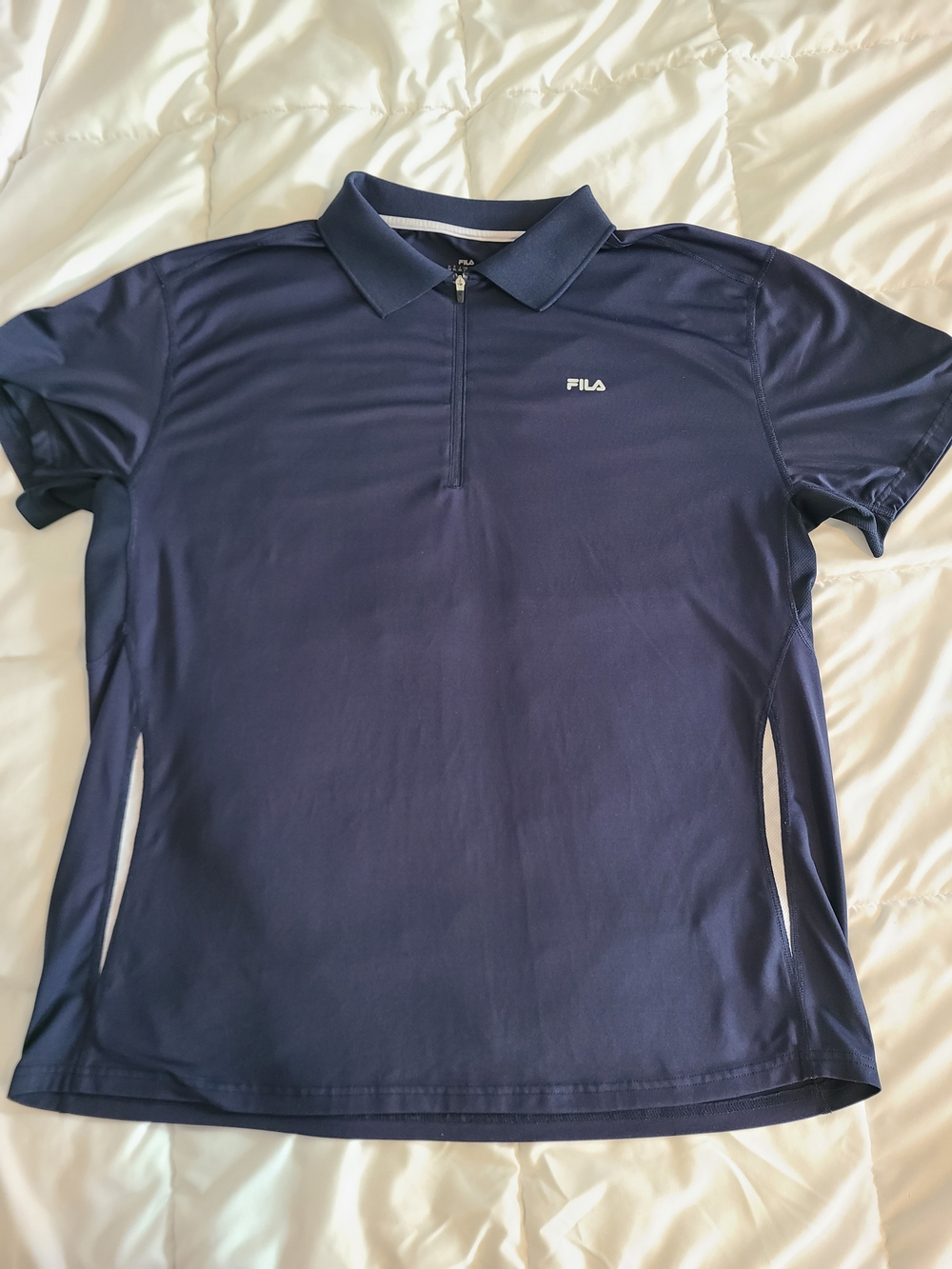 FILA Navy and White Athletic Polo with Logo